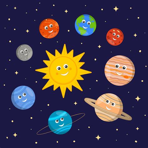 sistema solar para niños dibujo