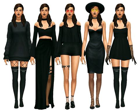 Gothic Lookbook By Citrontart Sims 4 Dresses Sims 4 Mods Clothes