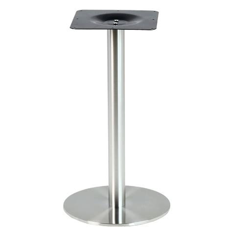 Pied de table central 55 ø80mm inox look. Pied de table en inox brosse base ronde ultra plat hauteur ...