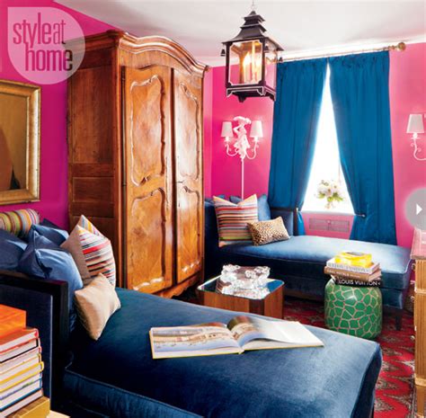 Pink And Blue Living Room Eclectic Living Room Style