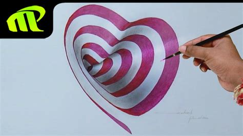 Heart 3d Drawing At Getdrawings Free Download