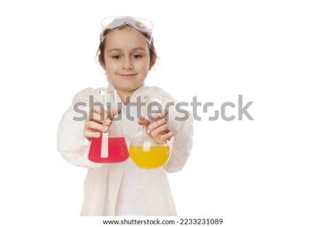 Selective Focus On Lab Flasks Chemical Stock Photo 2233231089