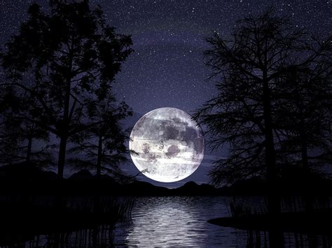 Blue Moon Rising Over Water Facebook Timeline Cover