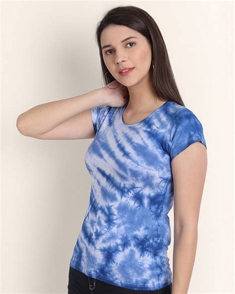Buy Womens Royal Blue Cotton Ombre Tie And Dye T Shirt For Women Blue