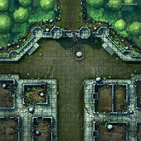 The Green Bastion Battle Map 30x30 A Ruined Fort City Or Outpost