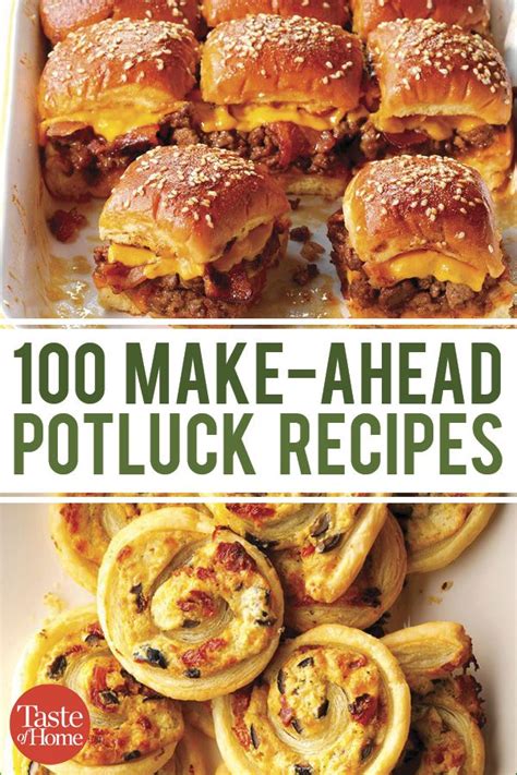 100 Make-Ahead Potluck Recipes | Potluck recipes, Easy potluck recipes, Appetizer recipes