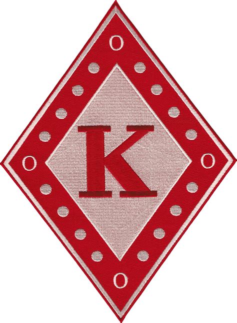 Kappa Alpha Psi Diamond Iron On Patch Redcream 105