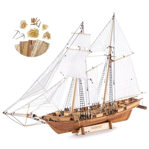 Buy Gawegm Wooden Ship Model Building Kits For Adults Scale Harvey Model Ships