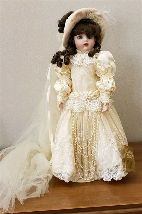 Franklin Heirloom Mint Bebe Bru 22porcelain Wedding Bride Doll With