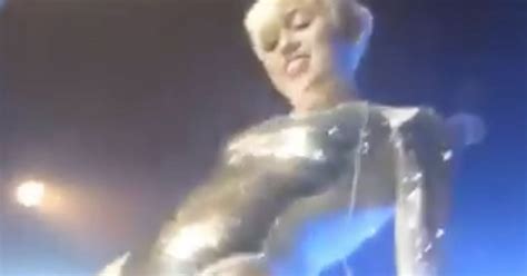Miley Cyrus Lets Fans Grope And Stroke Her Groin And Breasts As She Struts On Stage In Leotard