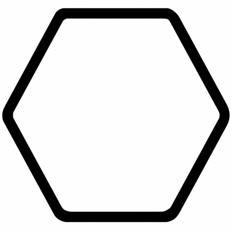 Hexagon Outline Polygons Rounded Shapes Signs Symbols Icon