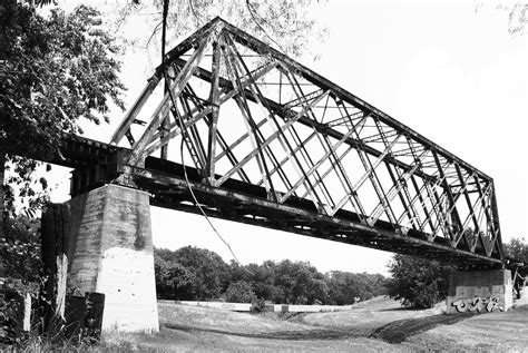 Through Truss Railroad Bridge Over An Old Channel Of The Trinity River