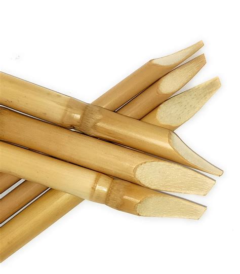 Wooden Calligraphy Pen Set Of Six Made Up Of Reeds Chiseled In Arabic