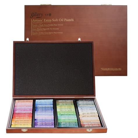 Mungyo Gallery Soft Oil Pastels Wood Box Set Of 72 Assorted Colors