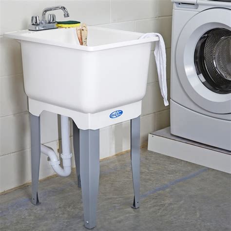 Mustee 18 In X 235 In 1 Basin White Freestanding Utility Tub With