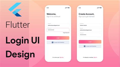 Flutter Ui Design Login And Registration Screen Photos