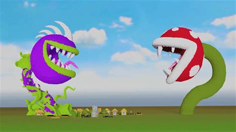 Minecraft Chomper Vs Piranha Plant Build Animation Youtube