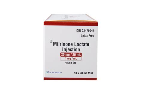 Milrinone Lactate Injection 20mg20ml Vial Auropharma Canada