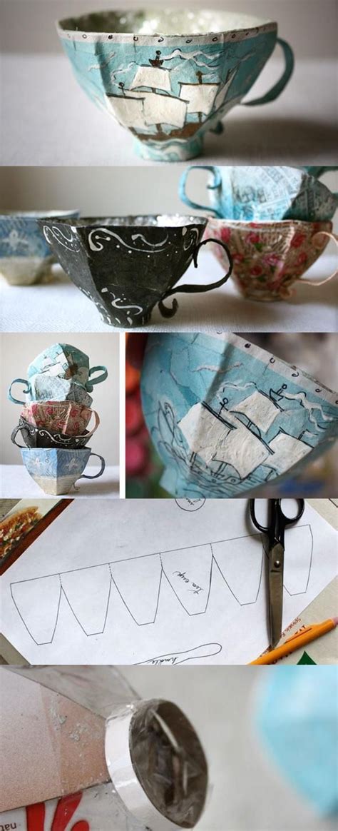 Paper Mache Teacup Pattern Wlink To Tutorial From