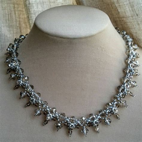 Handmade Crystal Beaded Necklacebeaded By Fashionlilla On Etsy