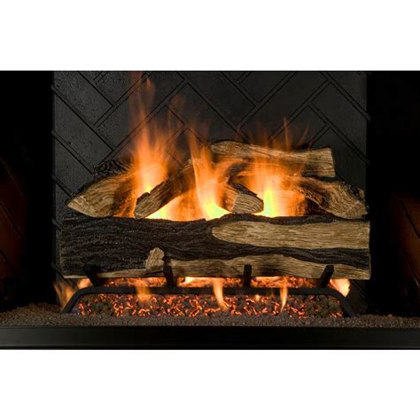 Gas log sets vent directly out of the existing chimney. Pleasant Hearth 27,500 BTU 42 in. Convertible Ventless Natural Gas Fireplace in Cherry-VFF ...