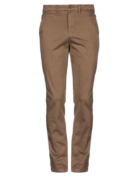 Guess Cotton Casual Trouser In Khaki Natural For Men Lyst