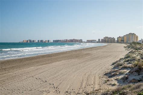 Lamanga Del Mar Menor Strand I Murcia Spanien Fotografering För