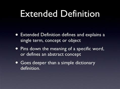Extended Definitions