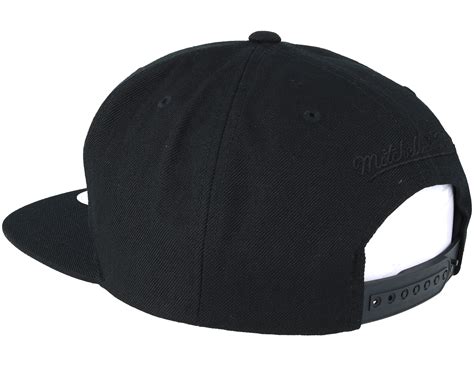 Brooklyn Nets Vice Script Solid Black Snapback Mitchell And Ness Caps