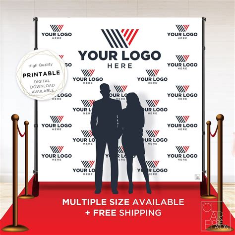 Company Custom Logo Backdrop Banner Step And Repeat Business Etsy