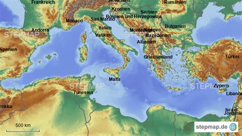 Stepmap Mittelmeerraum Landkarte Für Deutschland