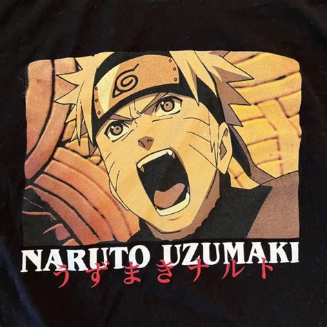 Naruto Shippuden Collection Black Naruto Uzumaki Yell T Shirt Size Xl