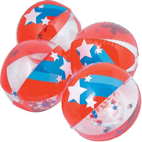 Fun Express Patriotic Confetti Beach Ball For Fourth Of
