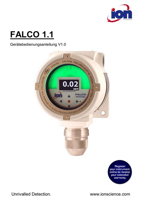 Ion Science Falco Fixed Voc Detector Benutzerhandbuch Manualzz