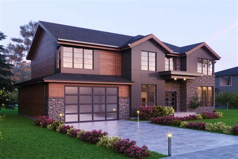 Contemporary Mountain House Plan With Second Level Sleeping Rooms 666052raf Architectural