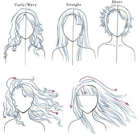 How Curlystraight Hair Flows In The Wind How To Draw Hair Art