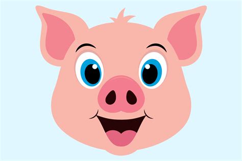 Cute Pig Svg Cut Files Happy Farm Animal Face Piglet Head