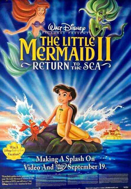 Disney S Little Mermaid Ii Return To The Sea Dvd Poster 26 X 40 Ebay