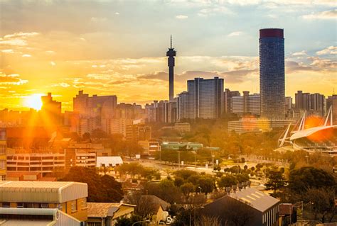 Johannesburg Evening Cityscape Of Hillbrow Stock Photo Download Image