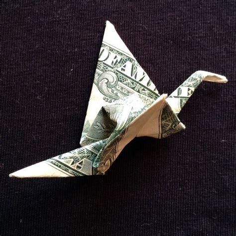 Origami Dollar Small Crane Japanese Figurine Money Paper Bird Etsy