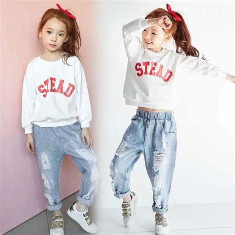 Fashion Holes Jeans Pants Unisex Boys Girls Loose Hollow Out Holes