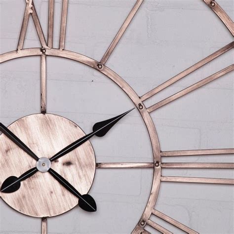 Vintage Copper Effect Metal Wall Clock Furniture La Maison Chic