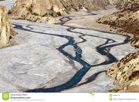 Mountain River With Tributary Stock Photo Image Of Nature Flowing