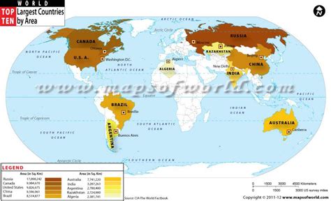 What Are The Largest Countries In The World By Area India World Map