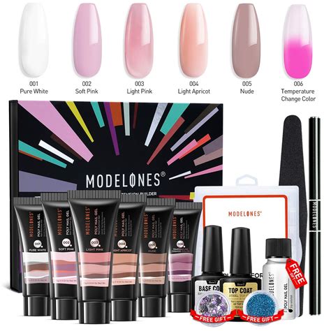 Modelones Poly Nail Gel Kit Enhancement Builder Temperature Color