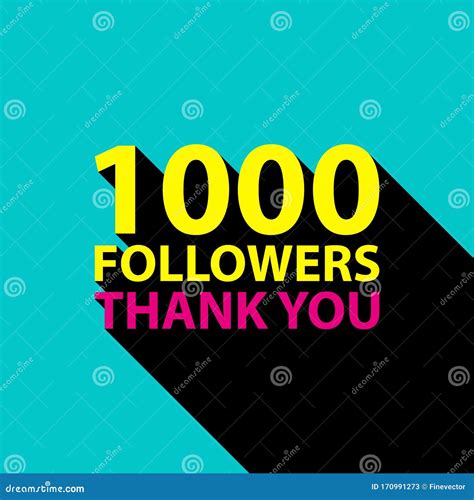 1000 Followers Thank You Card Template For Social Networks Promotion