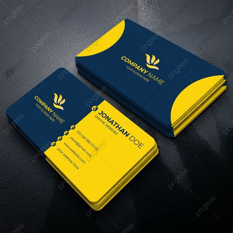 Modern Creative Business Card Design With Blue And Yellow Color
