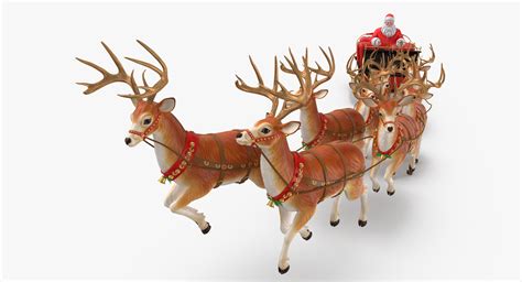 Santa Claus Reindeer Flying 3d Turbosquid 1232838