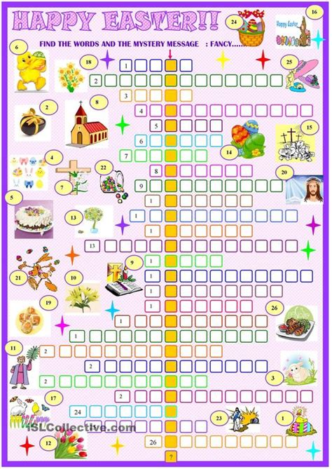 A new puzzle is published every day. Easter:crossword puzzle. ESL worksheet of the day by ...