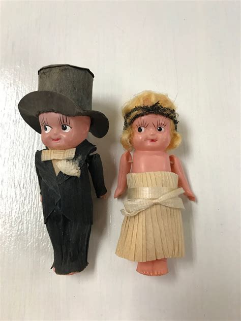 bride and groom celluloid dolls 1920 s